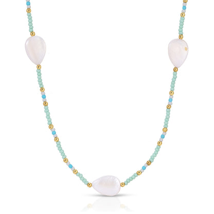 Set/4 Multi-Shell Seed Bead Necklaces