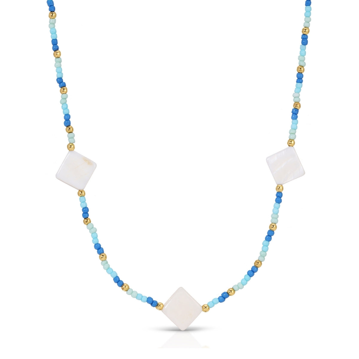 Set/4 Multi-Shell Seed Bead Necklaces