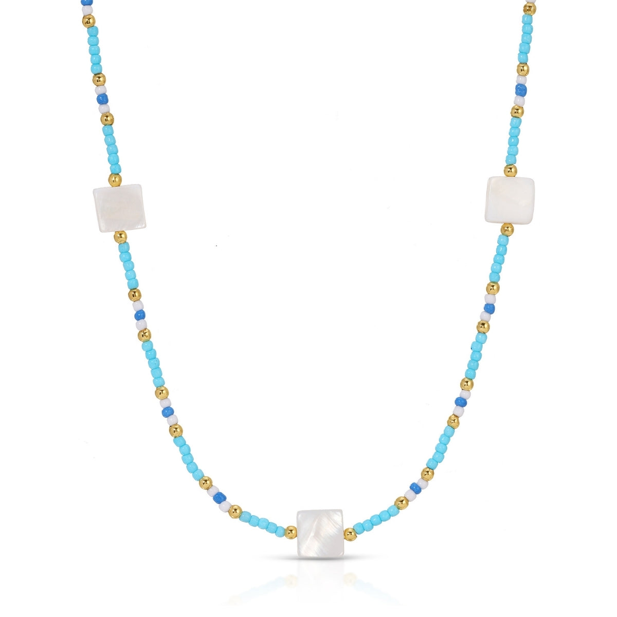 Set/4 Multi-Shell Seed Bead Necklaces