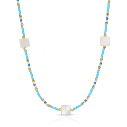 Set/4 Multi-Shell Seed Bead Necklaces