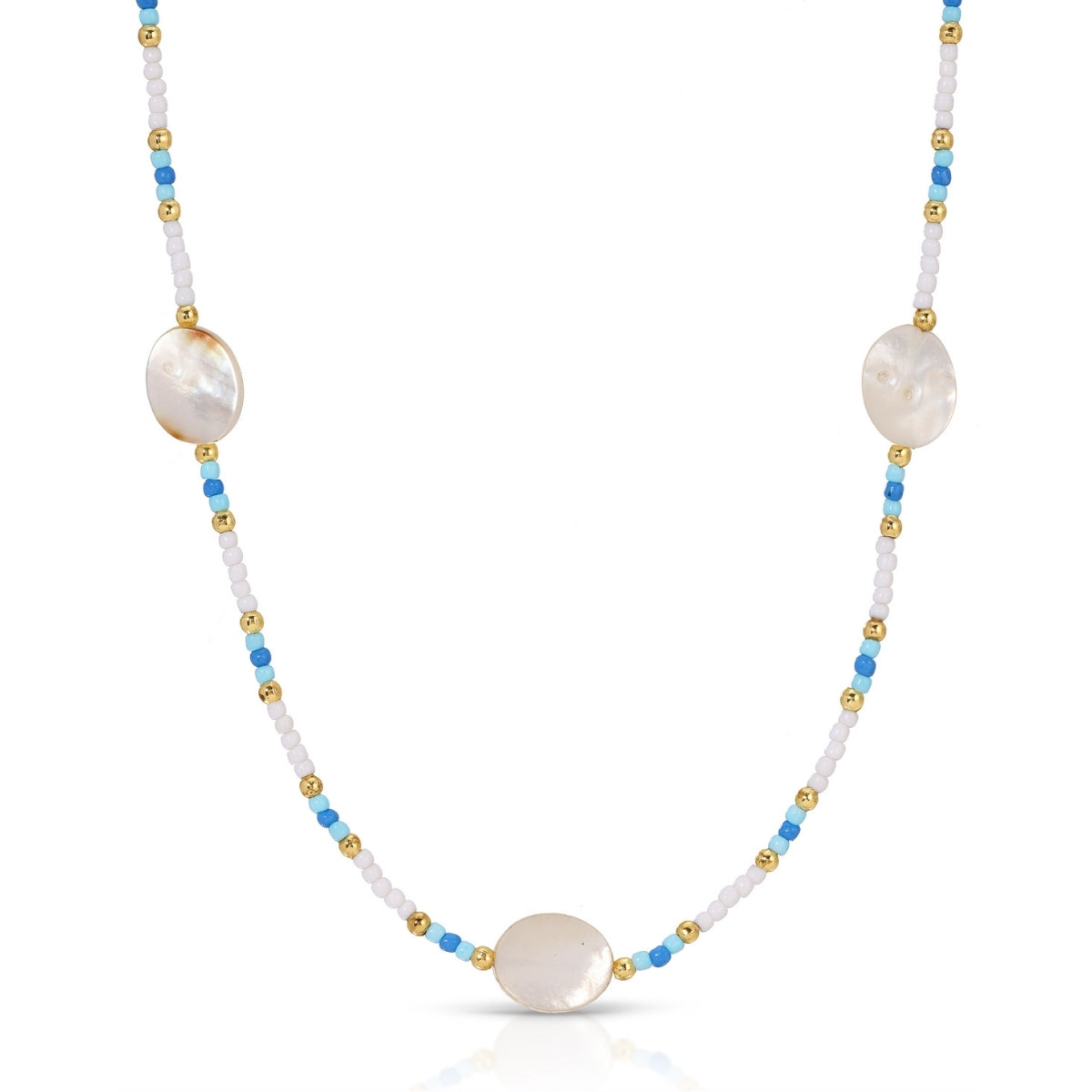 Set/4 Multi-Shell Seed Bead Necklaces