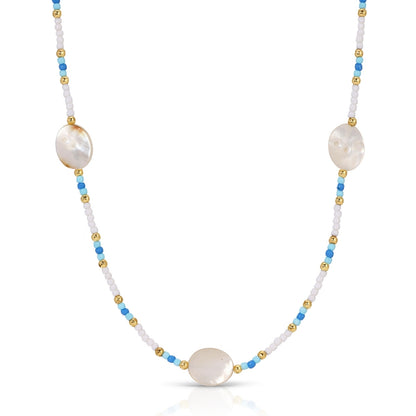 Set/4 Multi-Shell Seed Bead Necklaces