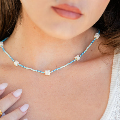 Set/4 Cluster Shell Seed Bead Necklaces