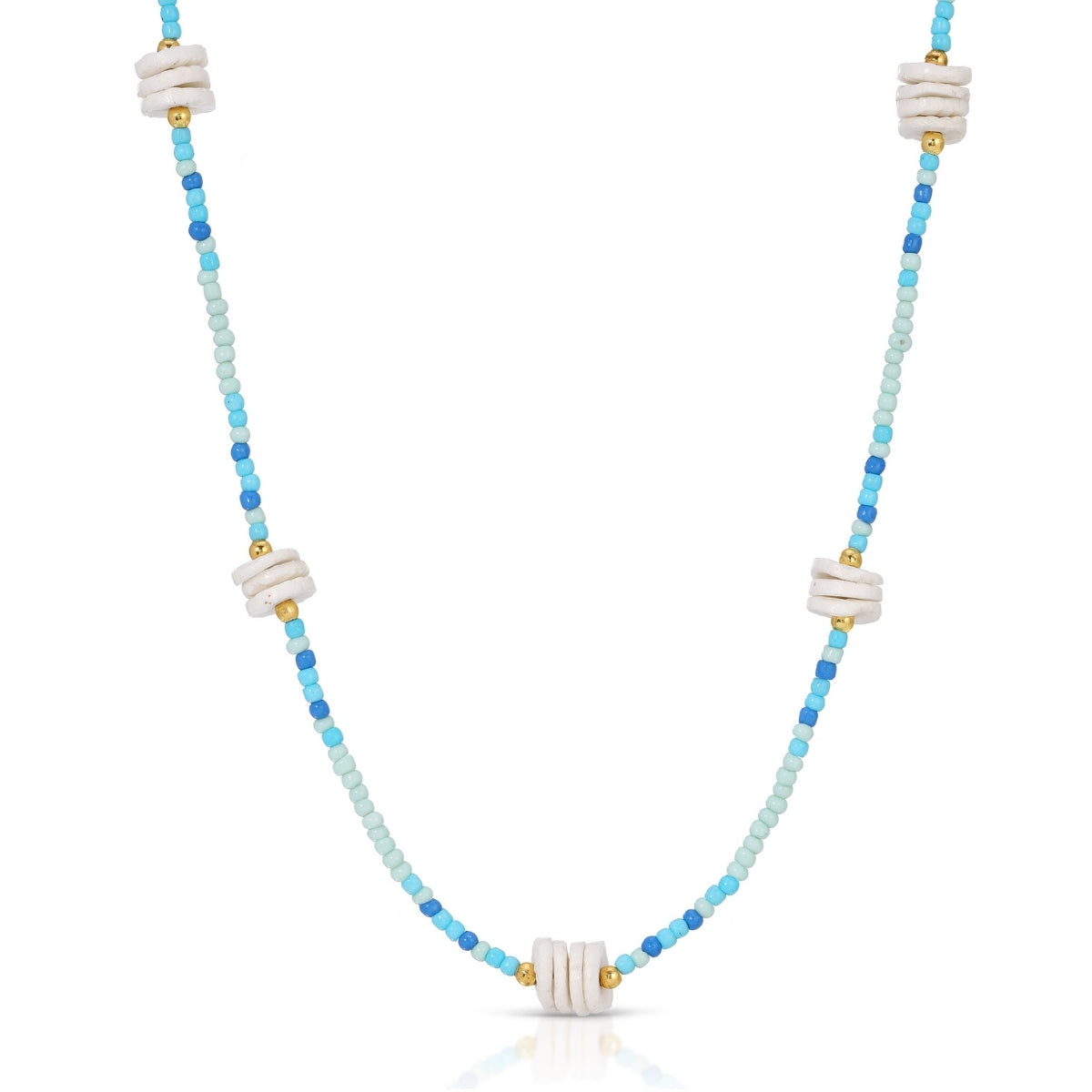 Set/4 Cluster Shell Seed Bead Necklaces