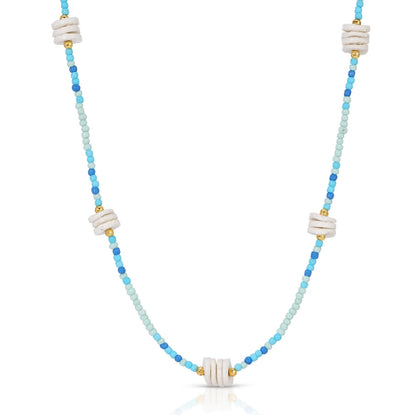Set/4 Cluster Shell Seed Bead Necklaces