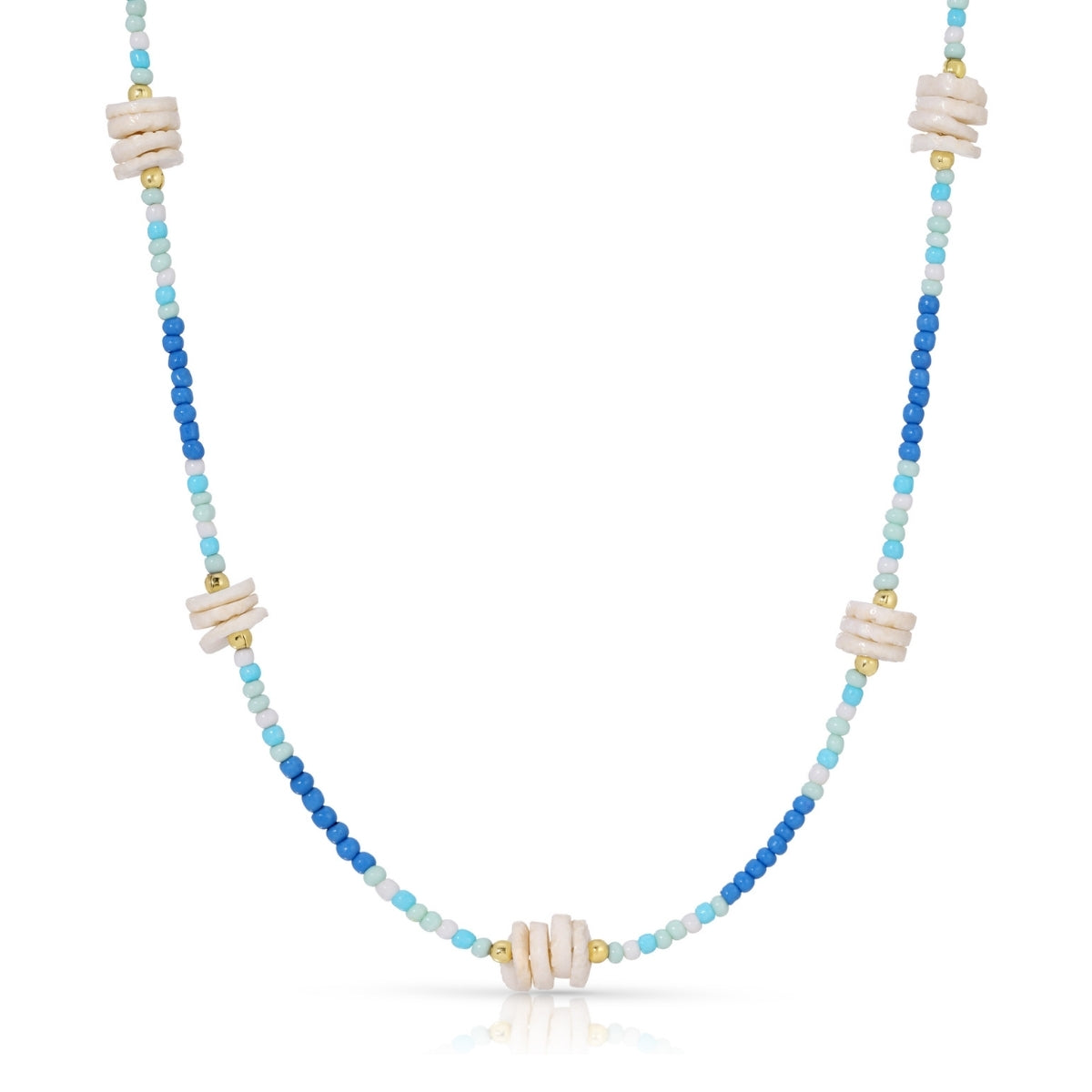 Set/4 Cluster Shell Seed Bead Necklaces