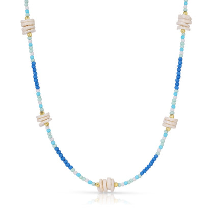 Set/4 Cluster Shell Seed Bead Necklaces