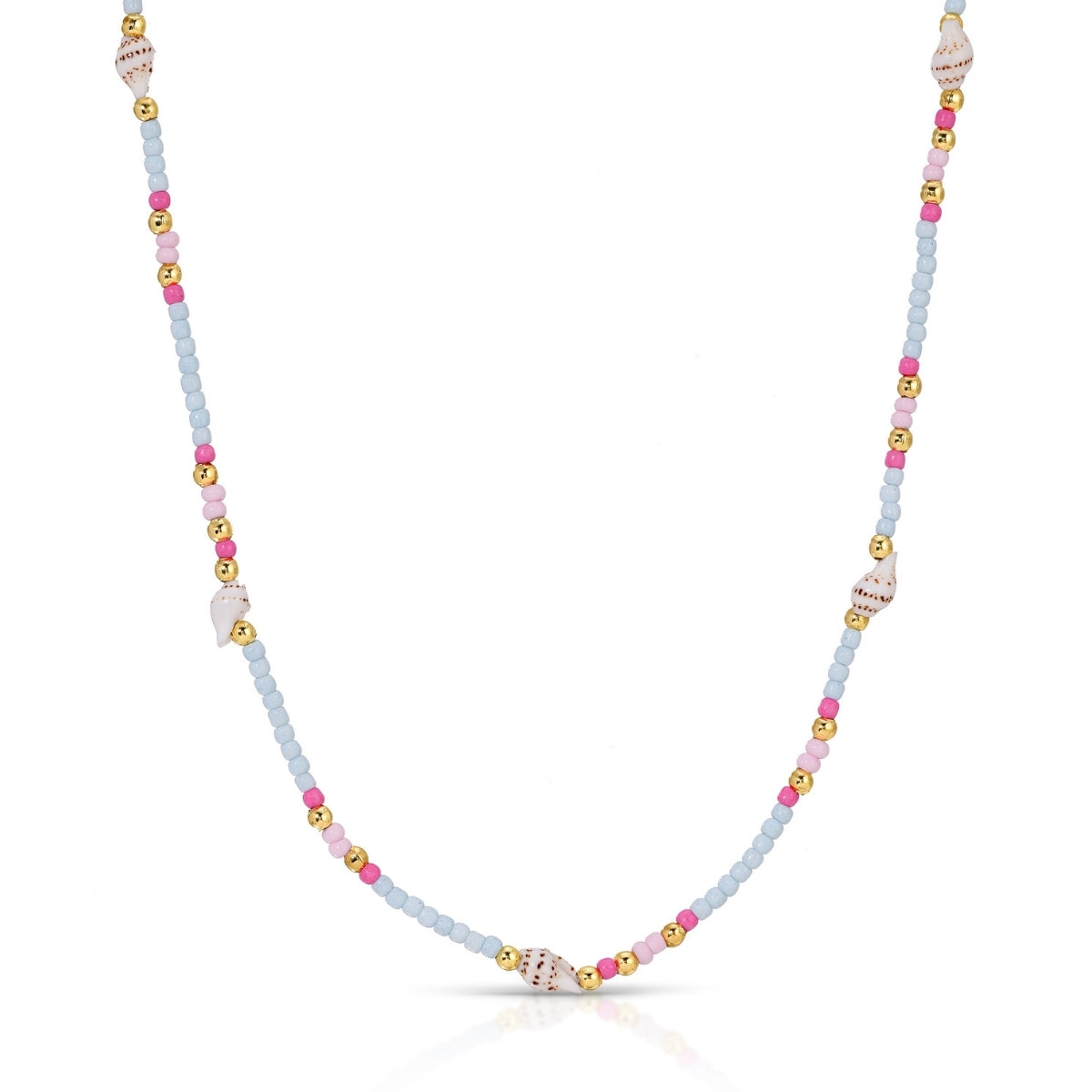 Set/4 Petite Cone Shell Seed Bead Necklaces