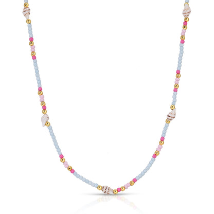 Set/4 Petite Cone Shell Seed Bead Necklaces
