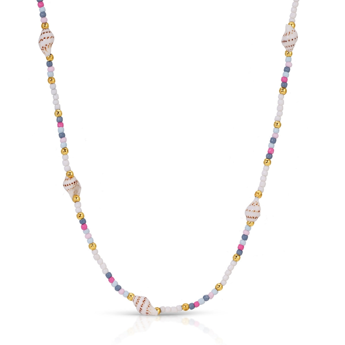 Set/4 Petite Cone Shell Seed Bead Necklaces