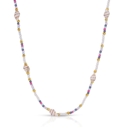 Set/4 Petite Cone Shell Seed Bead Necklaces