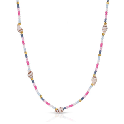 Set/4 Petite Cone Shell Seed Bead Necklaces