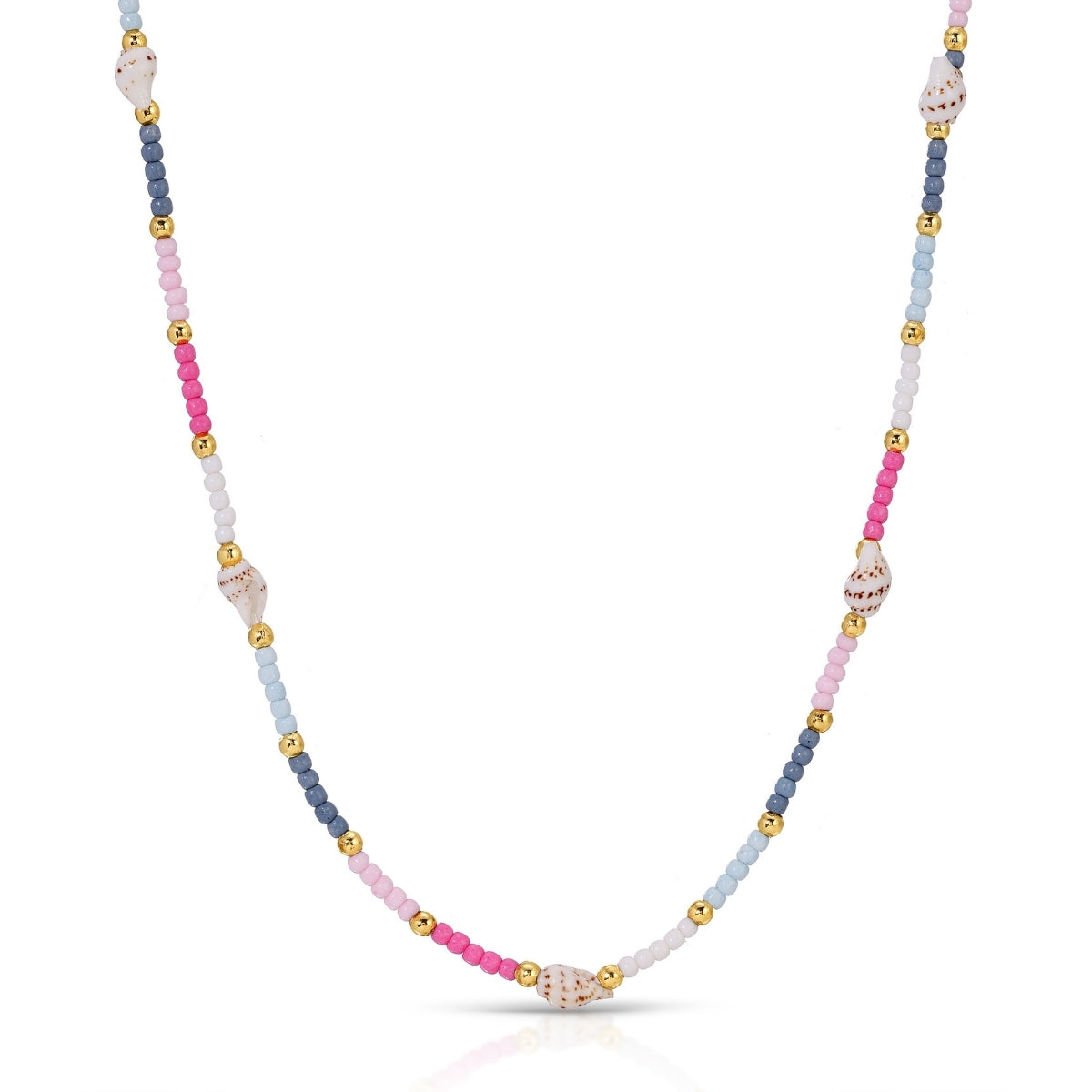 Set/4 Petite Cone Shell Seed Bead Necklaces