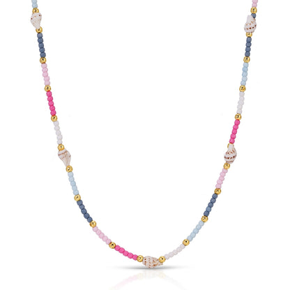 Set/4 Petite Cone Shell Seed Bead Necklaces