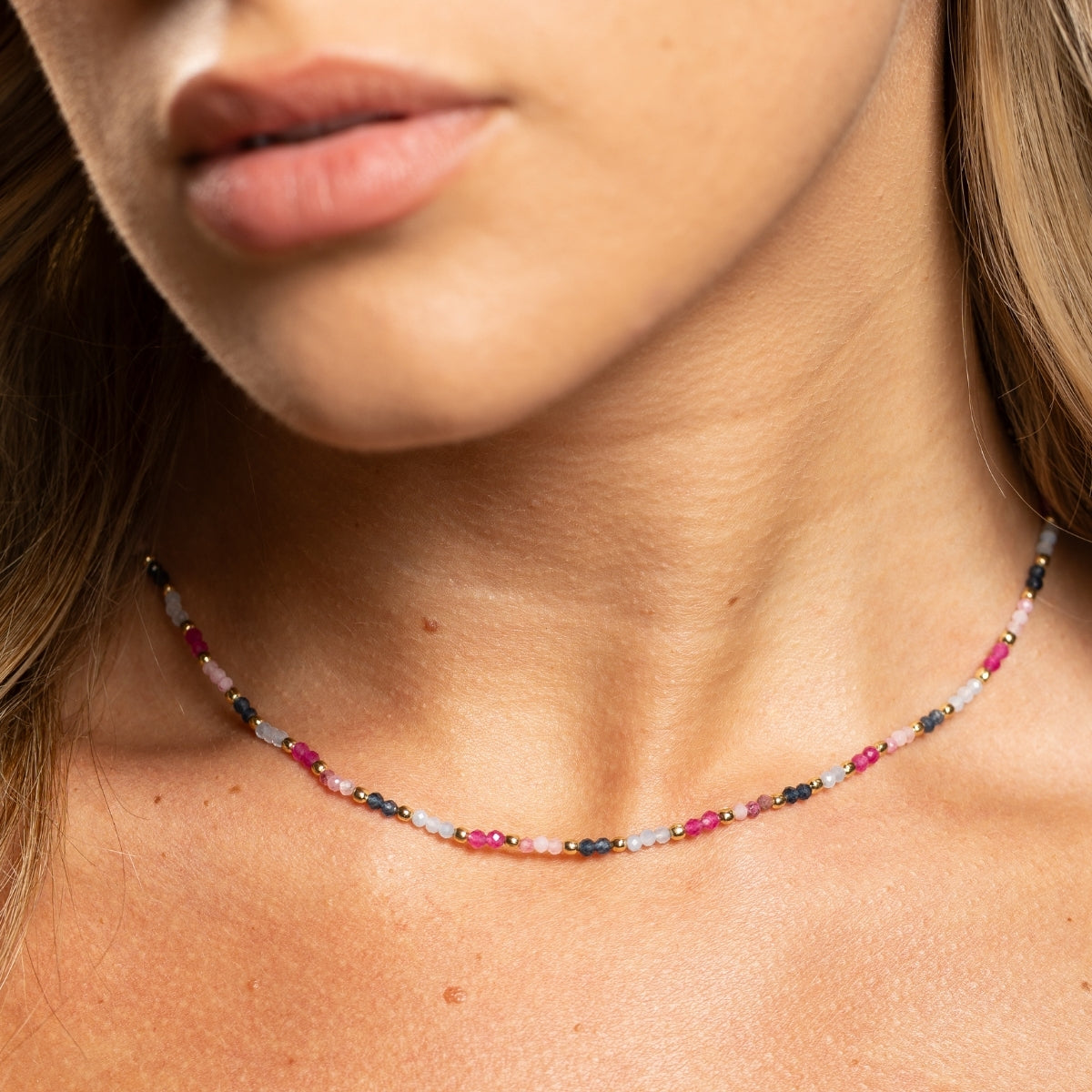 Delicate Beaded Stone Necklace