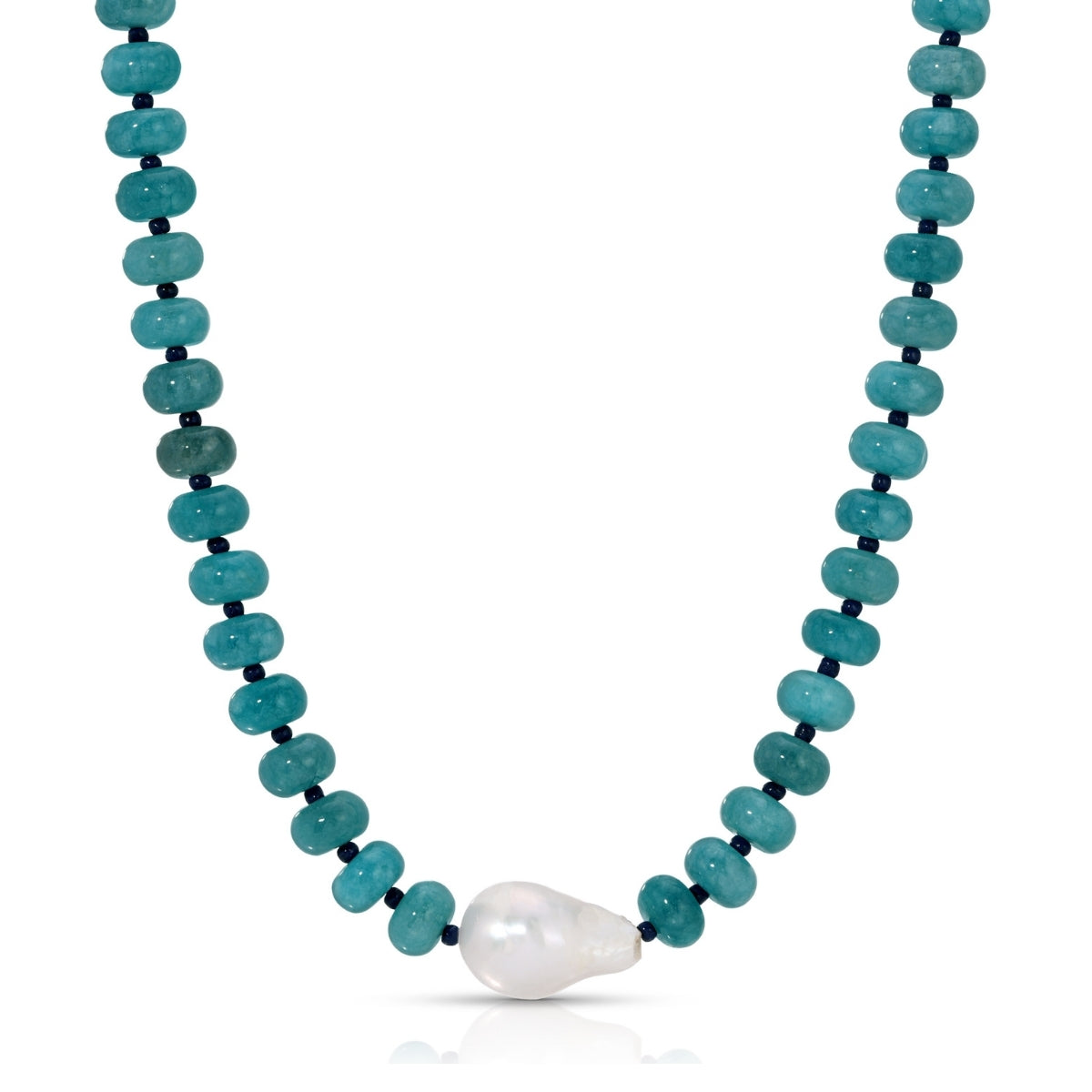 Stone Necklace with Baroque Pearl