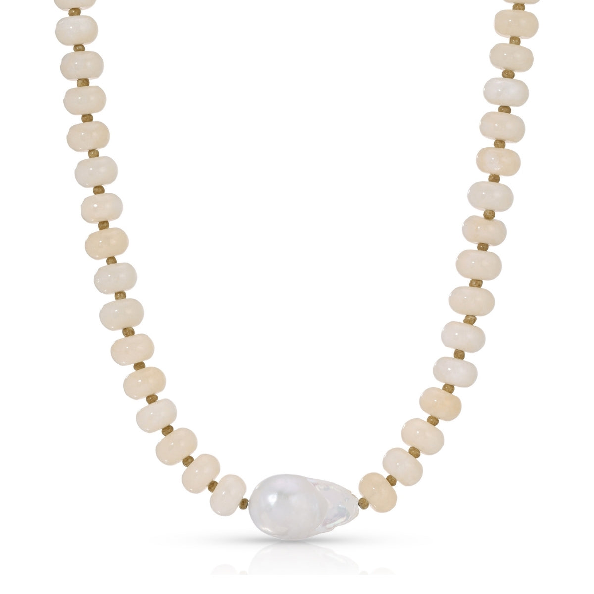 Stone Necklace with Baroque Pearl