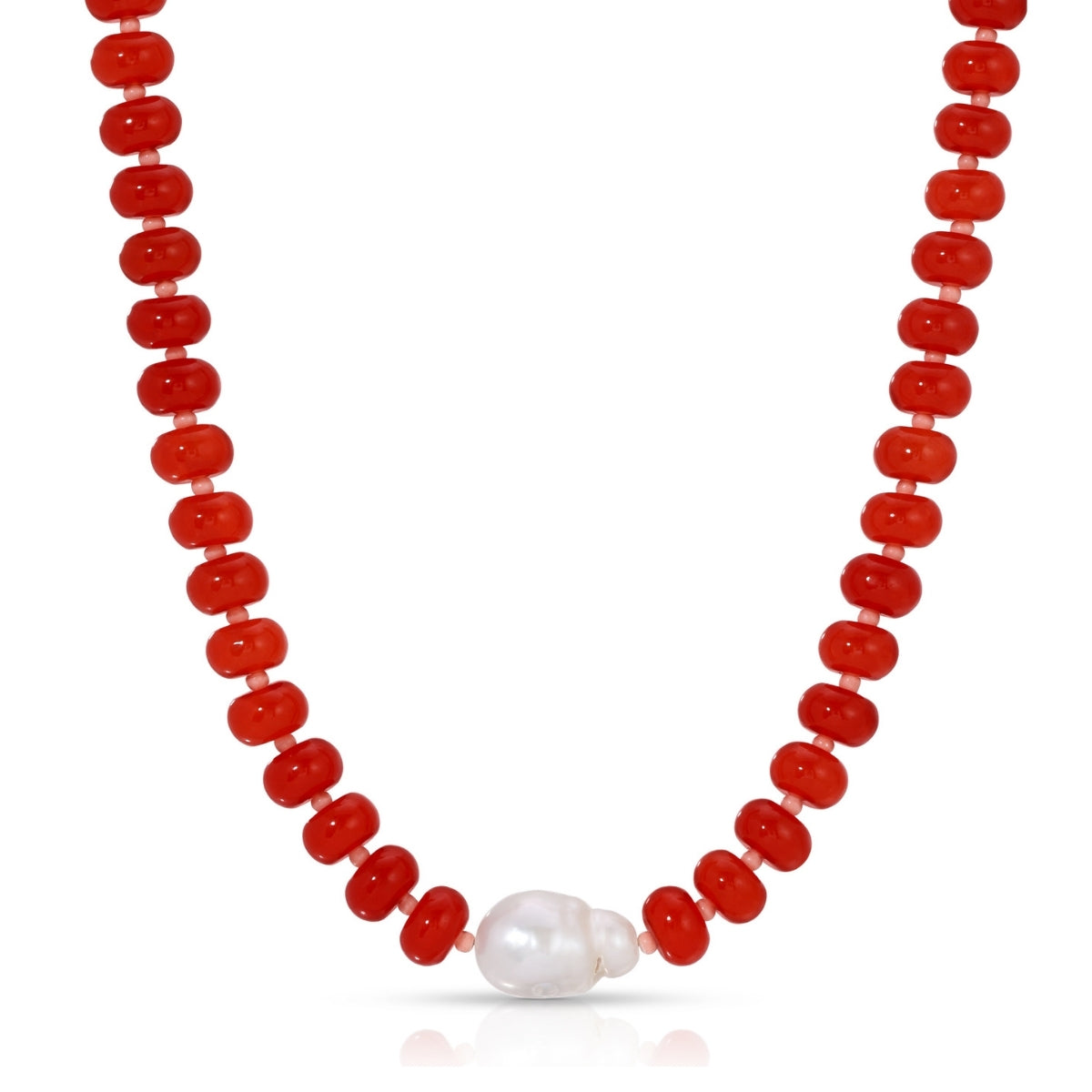 Stone Necklace with Baroque Pearl
