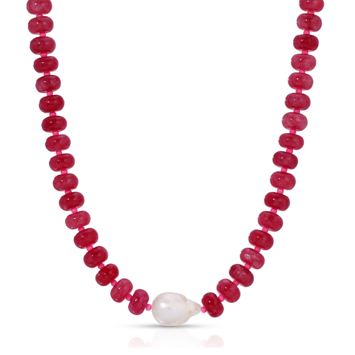 Stone Necklace with Baroque Pearl