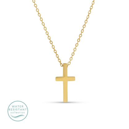 Timeless Cross Pendant Necklace, Water Resistant