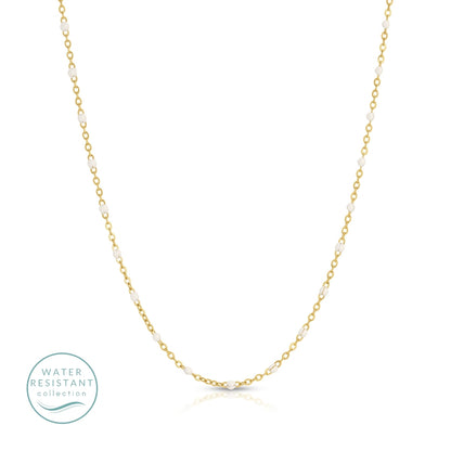 Sweetly Colored Delicate Chain Necklace, Water Resistant