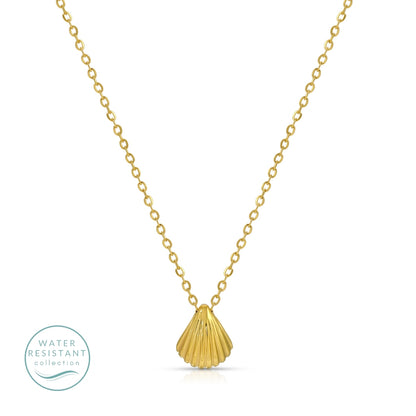 Scallop Charm Necklace, Water-Resistant