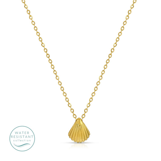Scallop Charm Necklace, Water-Resistant