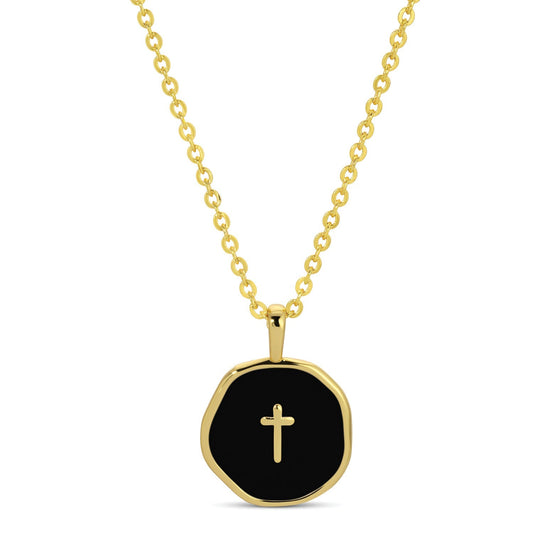 Minimal Cross Medallion Necklace