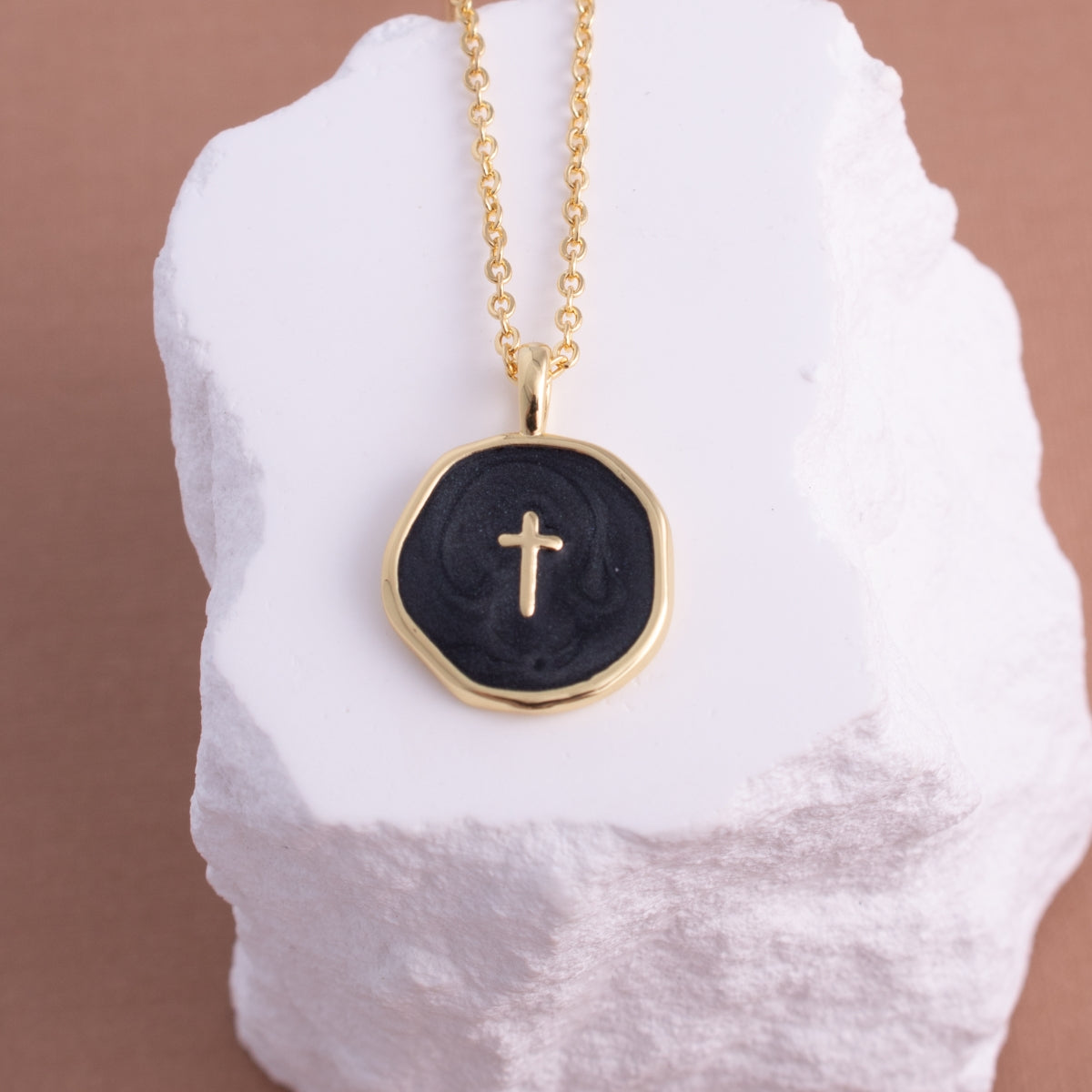 Minimal Cross Medallion Necklace