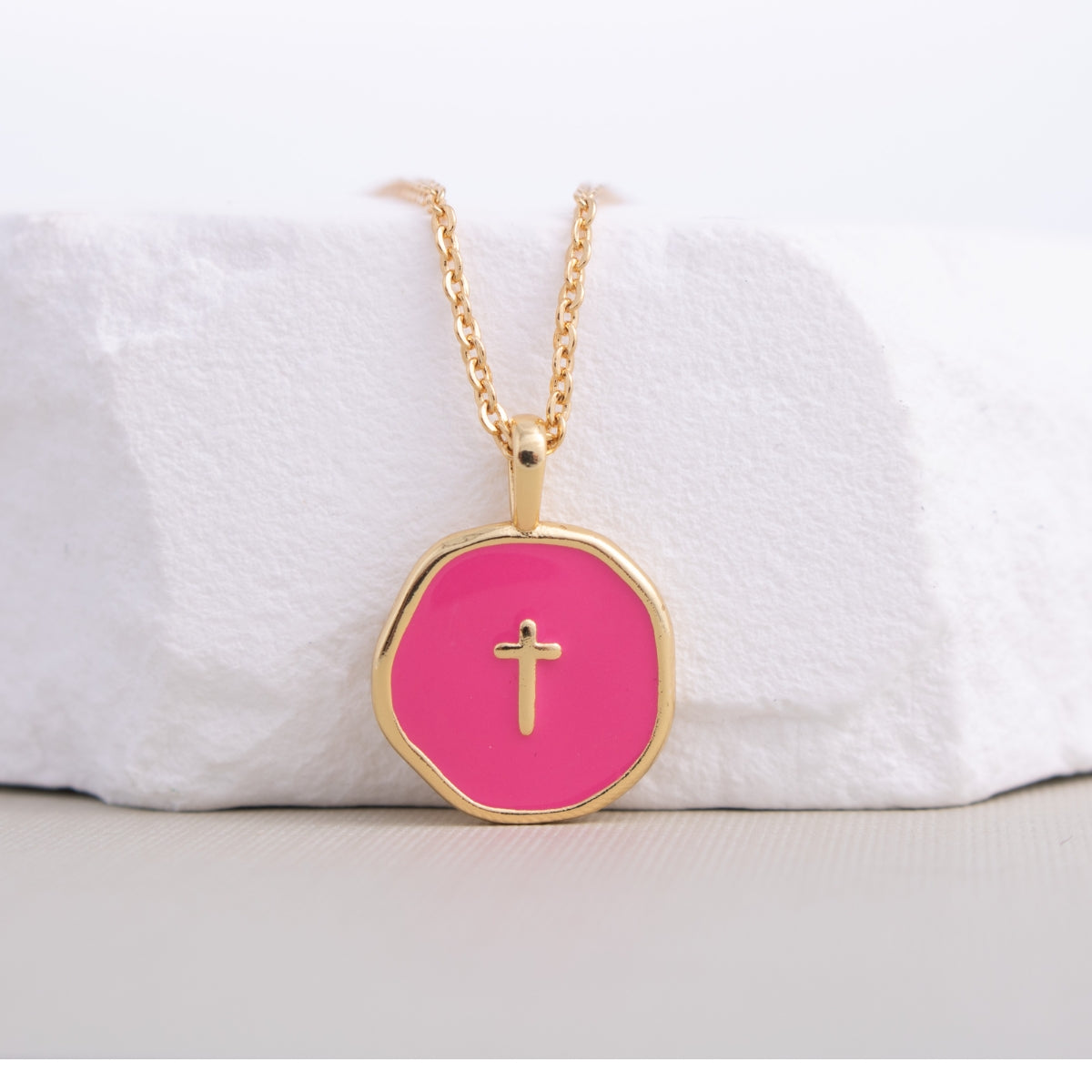 Minimal Cross Medallion Necklace
