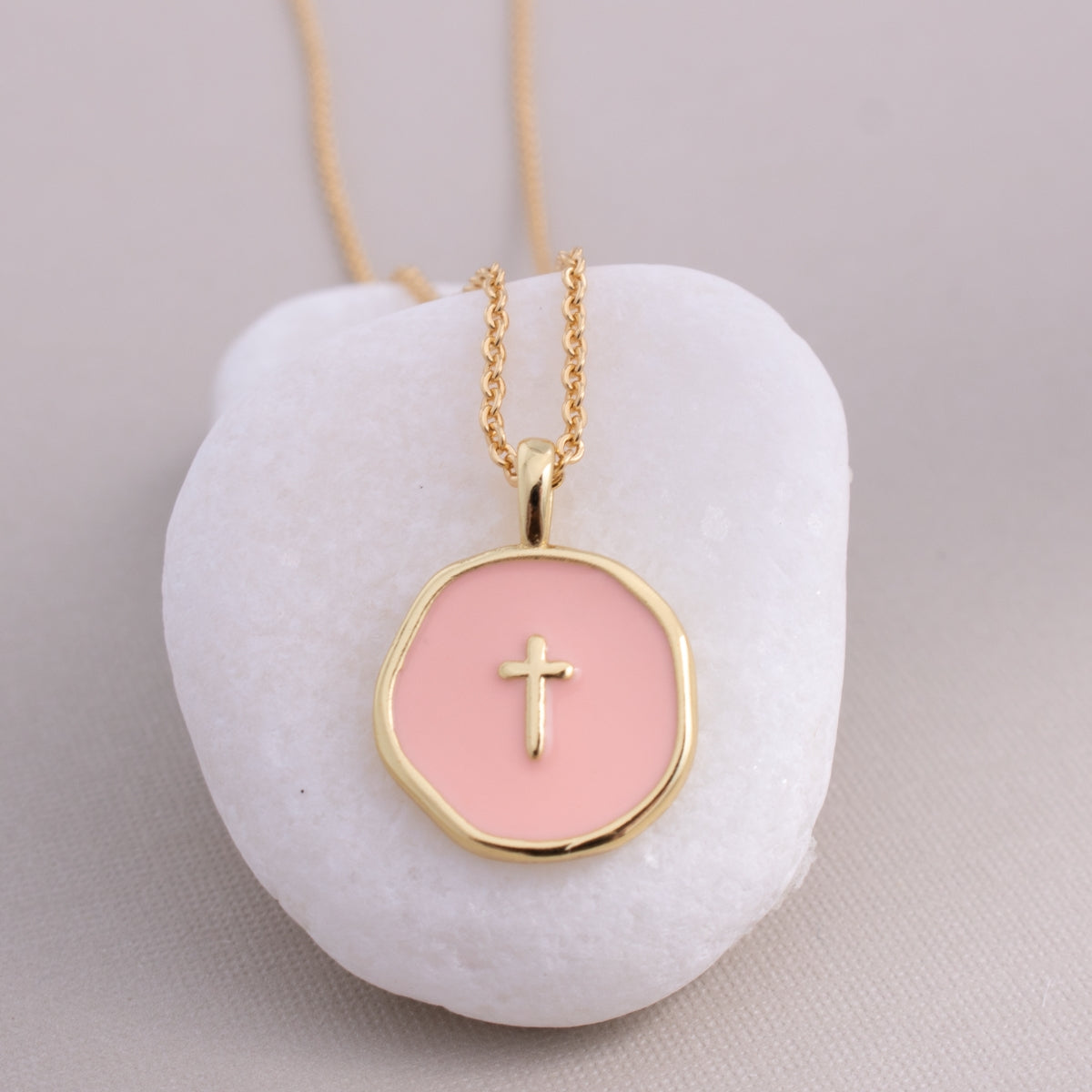 Minimal Cross Medallion Necklace