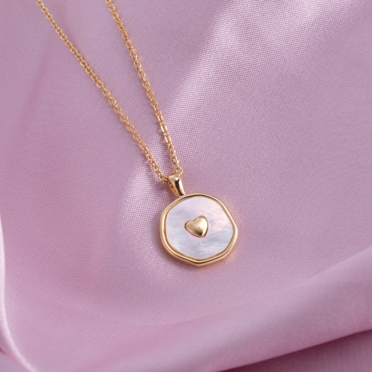 Shell with Heart Pendant Necklace