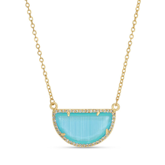 Delilah, Half Circle Pave Stone Necklace