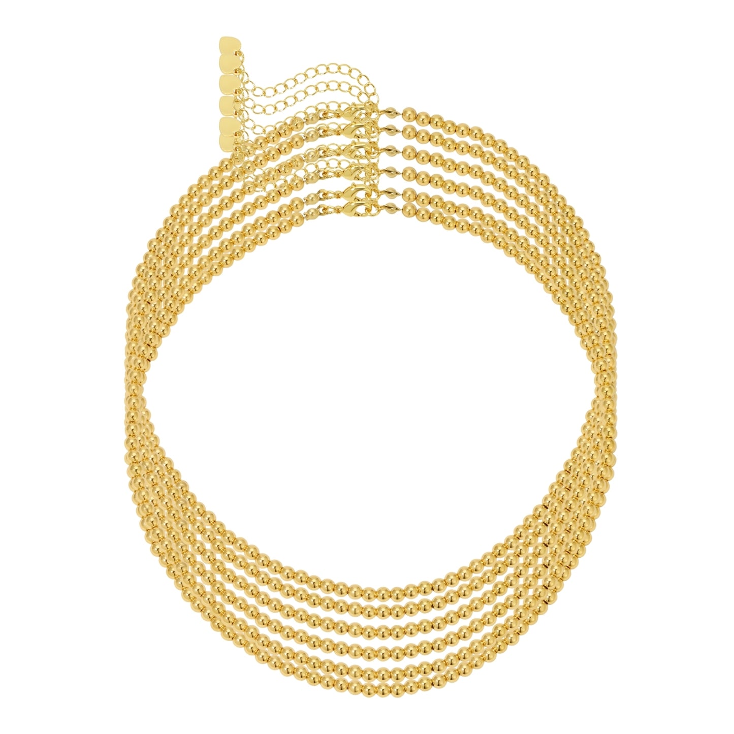 Set/6 4mm beaded necklace
