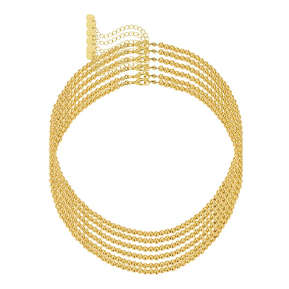 Set/6 4mm beaded necklace