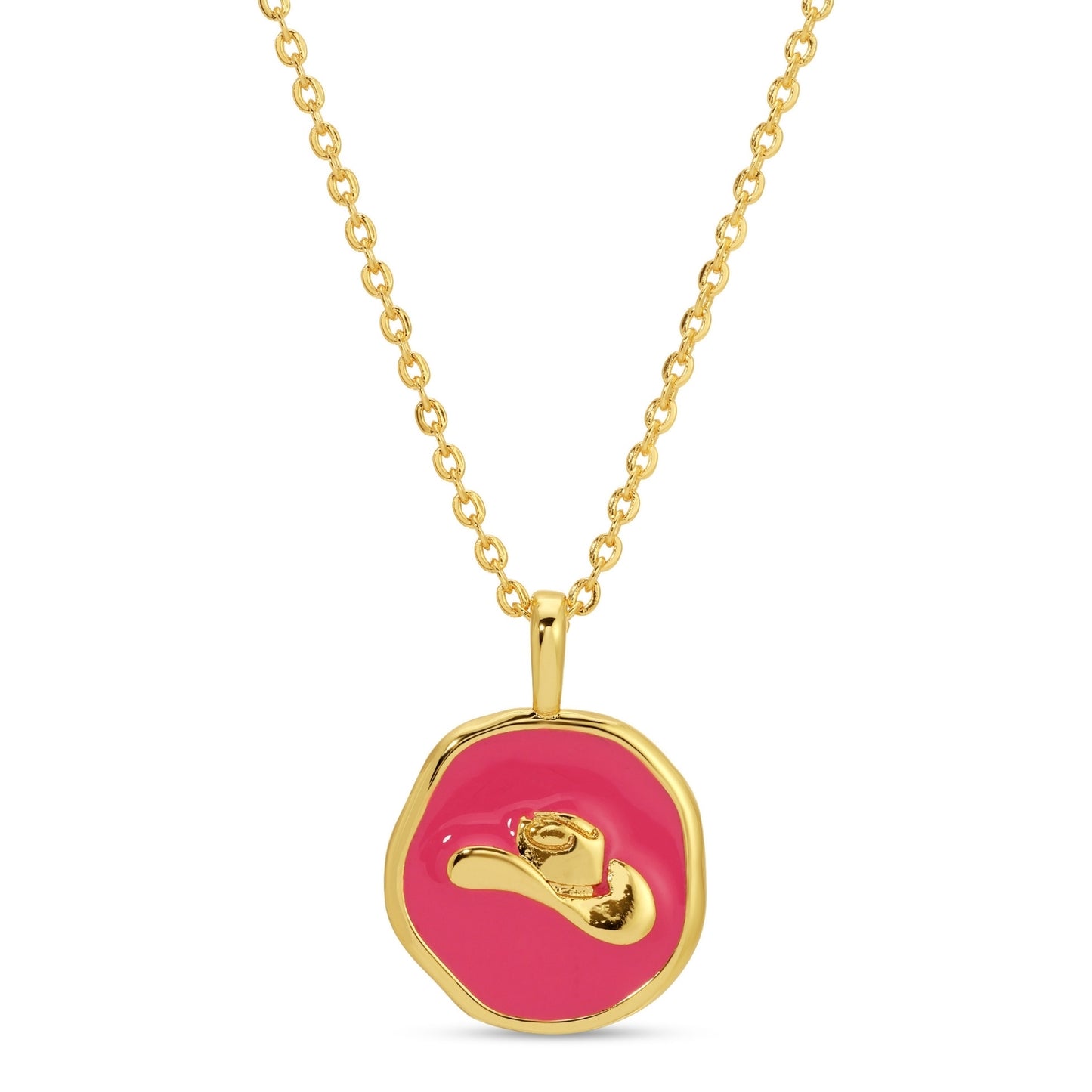 Tiny Cowgirl Hat Pendant Necklace
