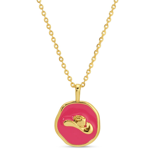 Tiny Cowgirl Hat Pendant Necklace
