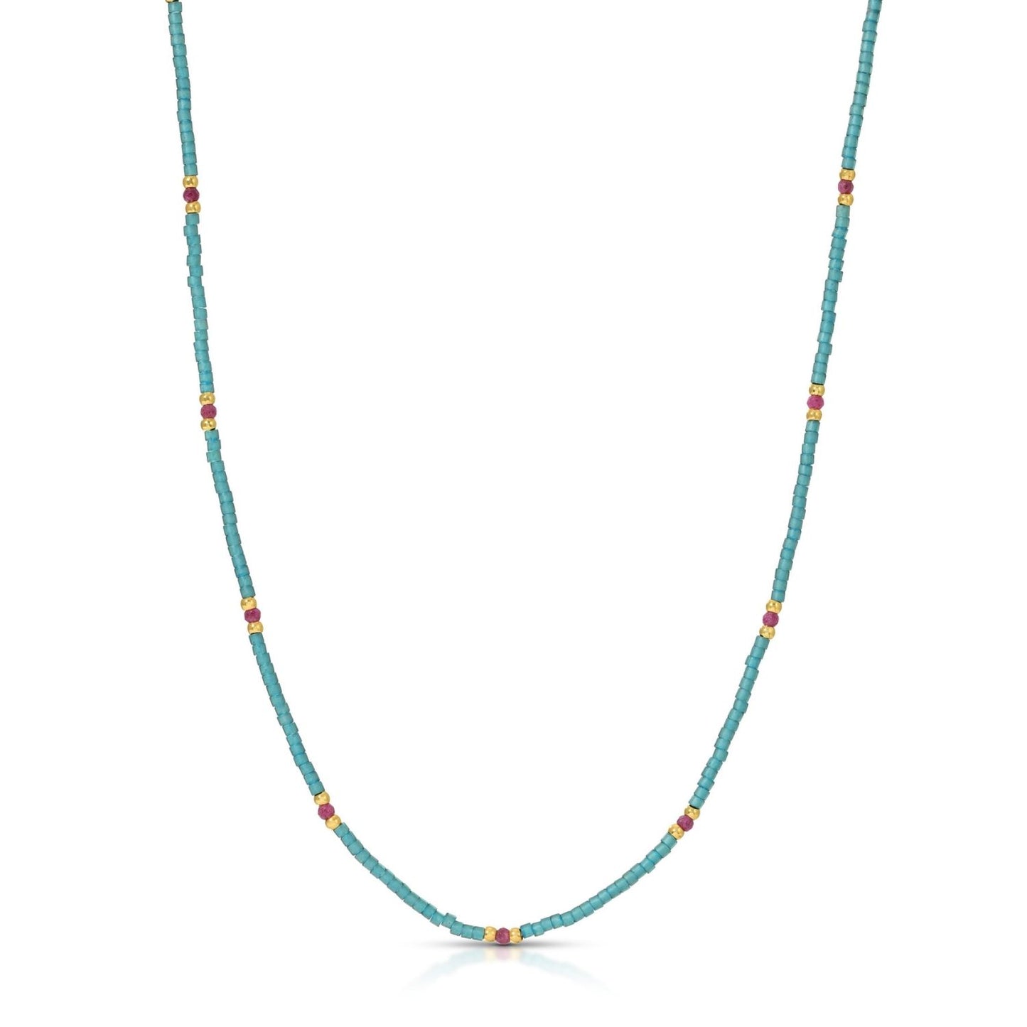 Set/8 Miyuki Delica and 2mm Stone Necklaces