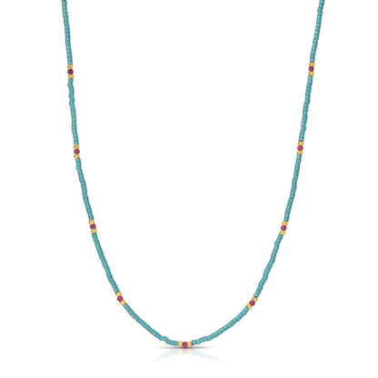 Set/8 Miyuki Delica and 2mm Stone Necklaces