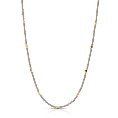 Set/8 Miyuki Delica and 2mm Stone Necklaces