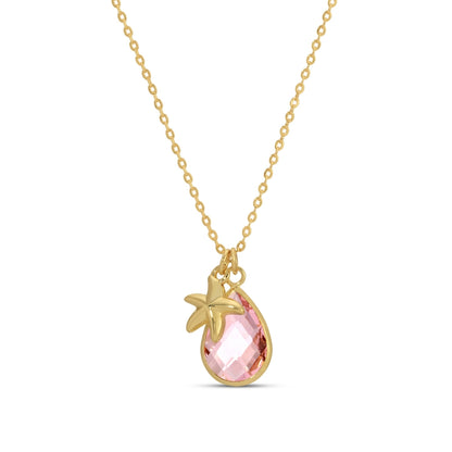 Starfish & Glass Teardrop Necklace
