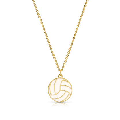 Perfect Serve! Enamel Volleyball Necklace