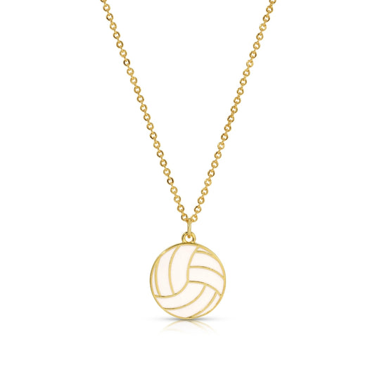 Perfect Serve! Enamel Volleyball Necklace