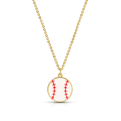 Extra Innings! Enamel Baseball Necklace