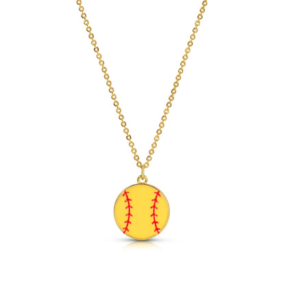 Fastpitch Finish! Enamel Softball Necklace