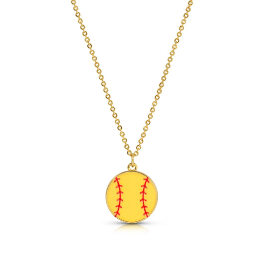 Fastpitch Finish! Enamel Softball Necklace