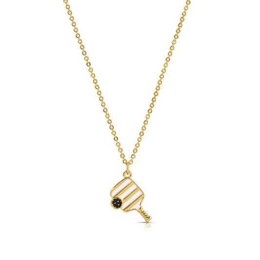 Power Play! Enamel Pickleball Necklace