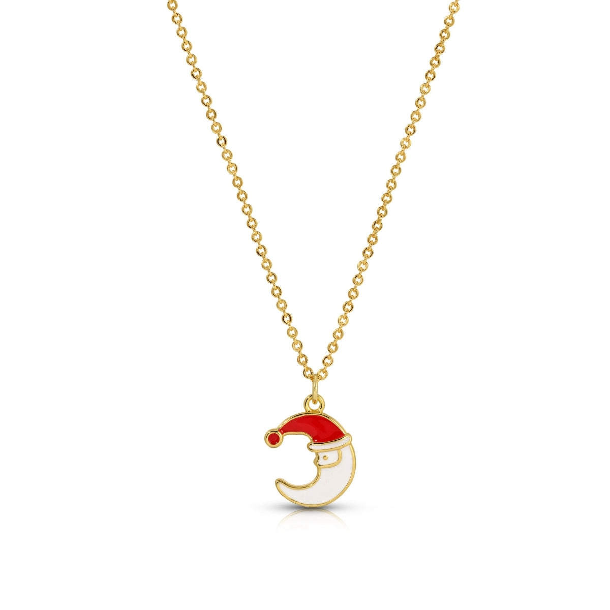 Midnight Magic | Enamel Santa Moon Necklace