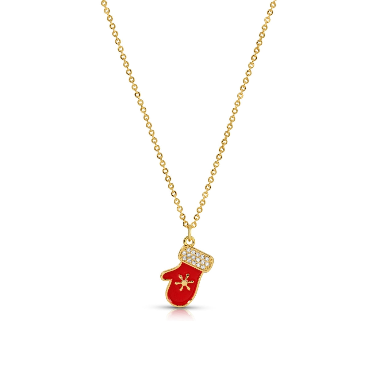 Winter Warmth | Enamel Mitt Necklace