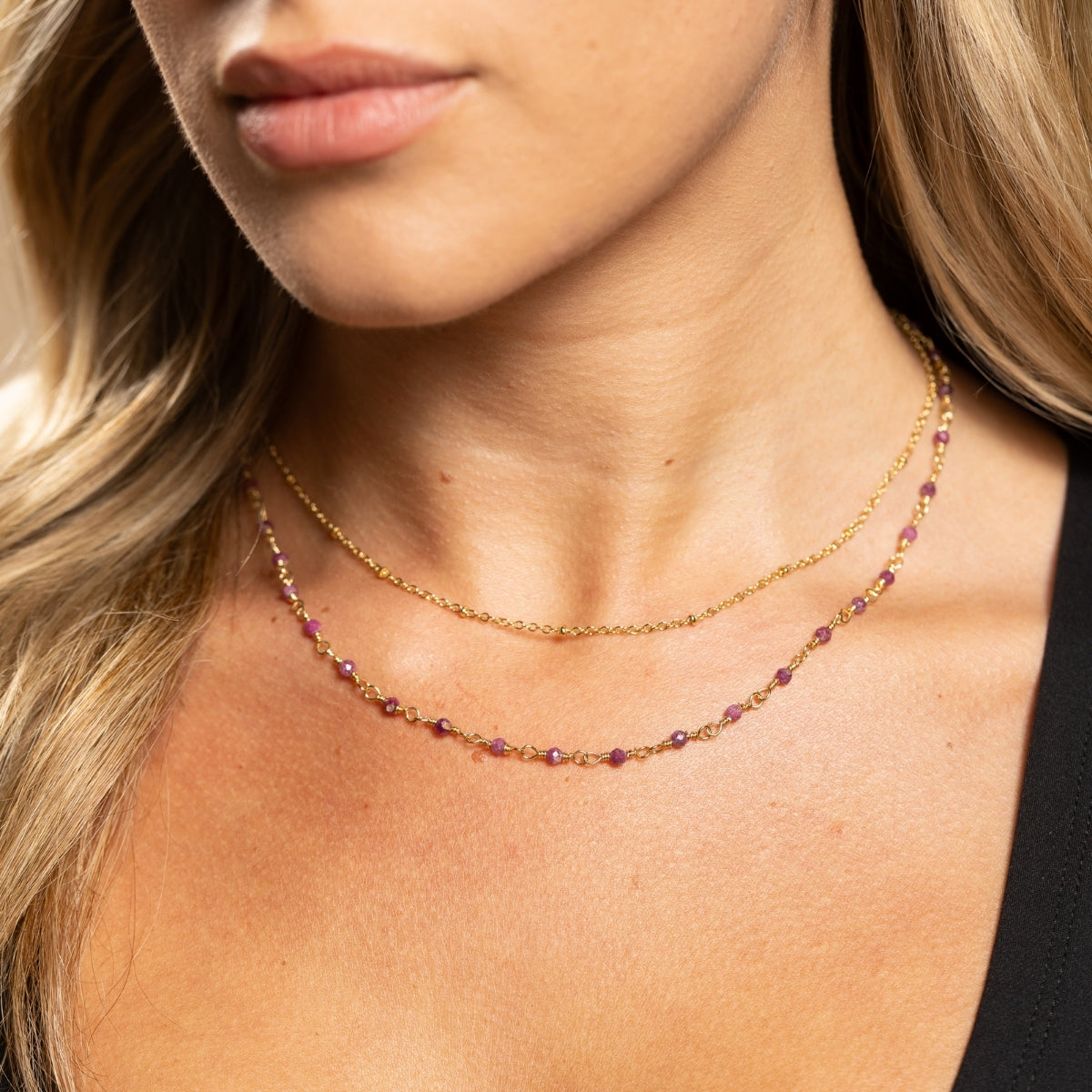 Delicate Layered Stone Necklace